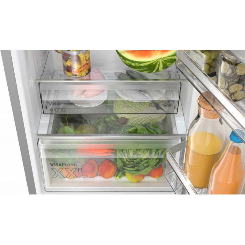 Bosch Serie 4 KGN367LDF Frigorifero combinato da libera installazione 186 x 60 cm Metal look Classe D