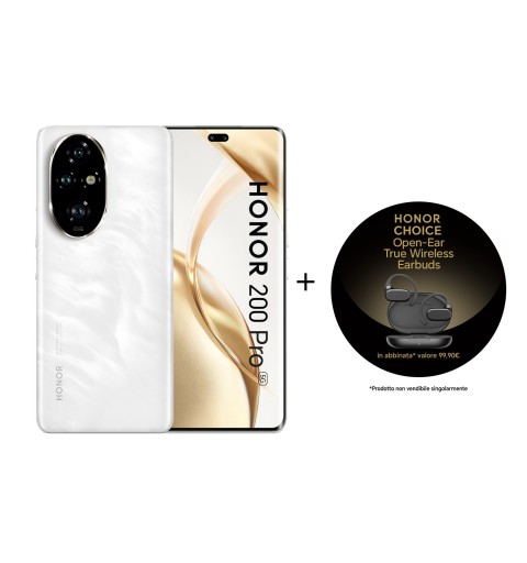 Honor 200 Pro 5G + Earbuds Choice 17,2 cm (6.78") SIM doble Android 14 USB Tipo C 12 GB 512 GB 5200 mAh Blanco