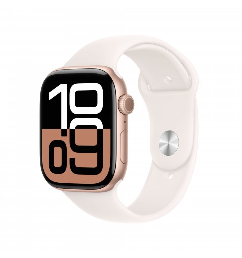 Apple Watch Series 10 GPS 46mm Rose Gold Aluminium Case with Light Blush Sport Band - M L