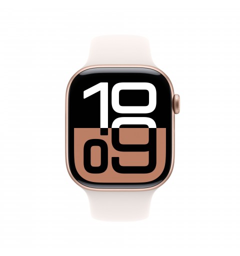Apple Watch Series 10 Serie 10 GPS 46mm Cassa in Alluminio color Oro Rosa con Light Blush Sport Band - M L