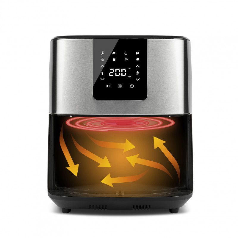 G3 FERRARI G10194 Friggitrice ad Aria 1700W 9Litri 8Programmi Inox / Nero