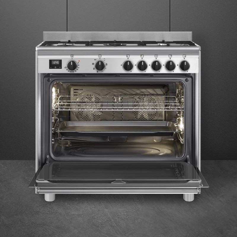 Smeg Master BG91X2 cocina Cocina independiente Eléctrico Encimera de gas Acero inoxidable A