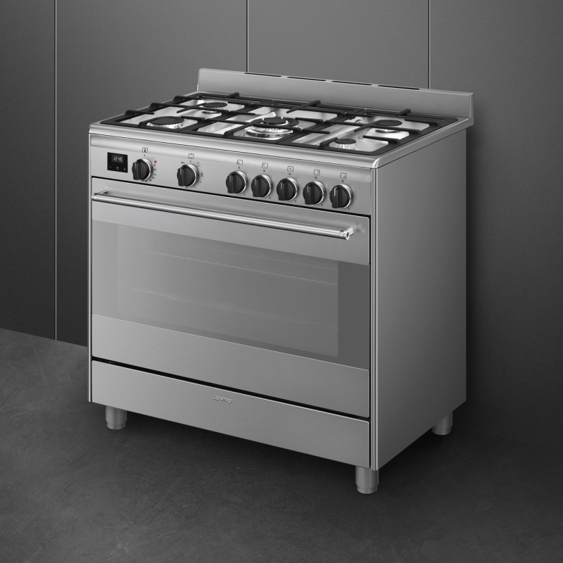 Smeg Master BG91X2 cocina Cocina independiente Eléctrico Encimera de gas Acero inoxidable A