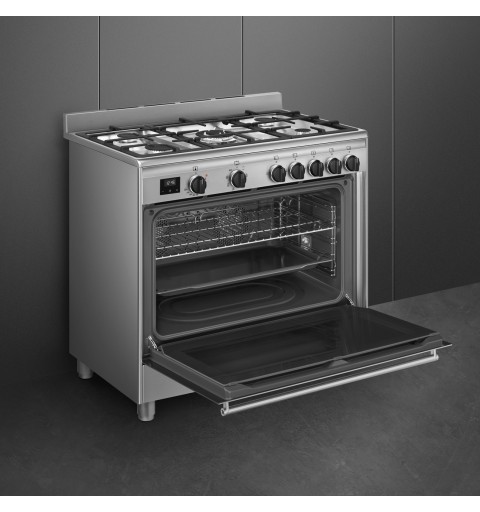 Smeg Master BG91X2 cocina Cocina independiente Eléctrico Encimera de gas Acero inoxidable A