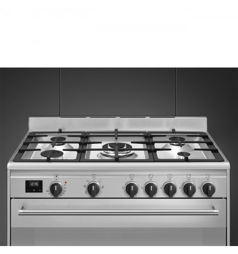 Smeg Master BG91X2 cocina Cocina independiente Eléctrico Encimera de gas Acero inoxidable A