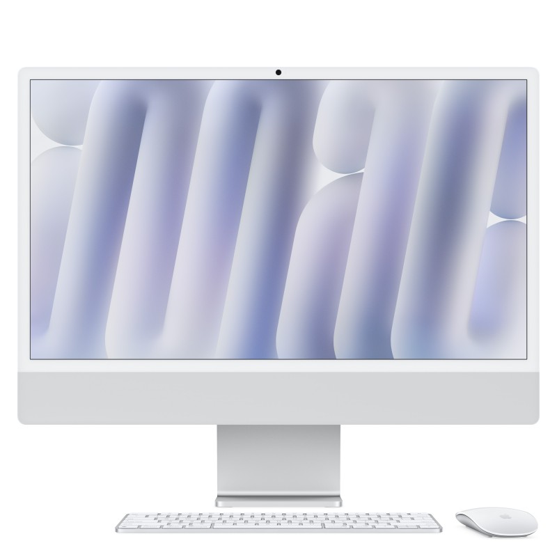 Apple iMac 24-inch with Retina 4.5K display M4 chip with 8‑core CPU and 8‑core GPU, 16GB, 256GB SSD - Silver