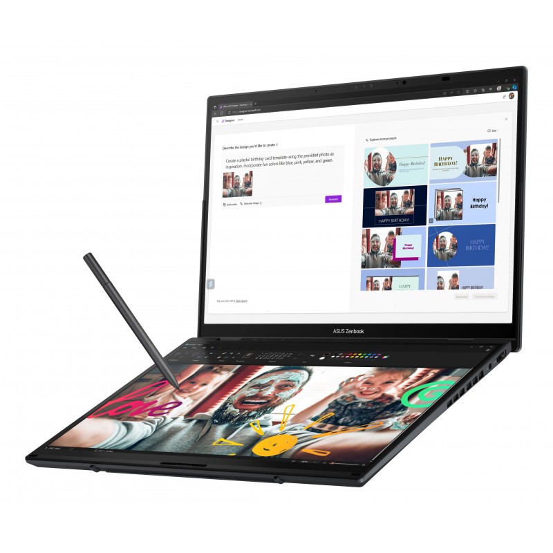 ASUS Zenbook Duo OLED UX8406MA-PZ286W Intel Core Ultra 7 155H Laptop 35.6 cm (14") Touchscreen 3K 16 GB LPDDR5x-SDRAM 1 TB SSD