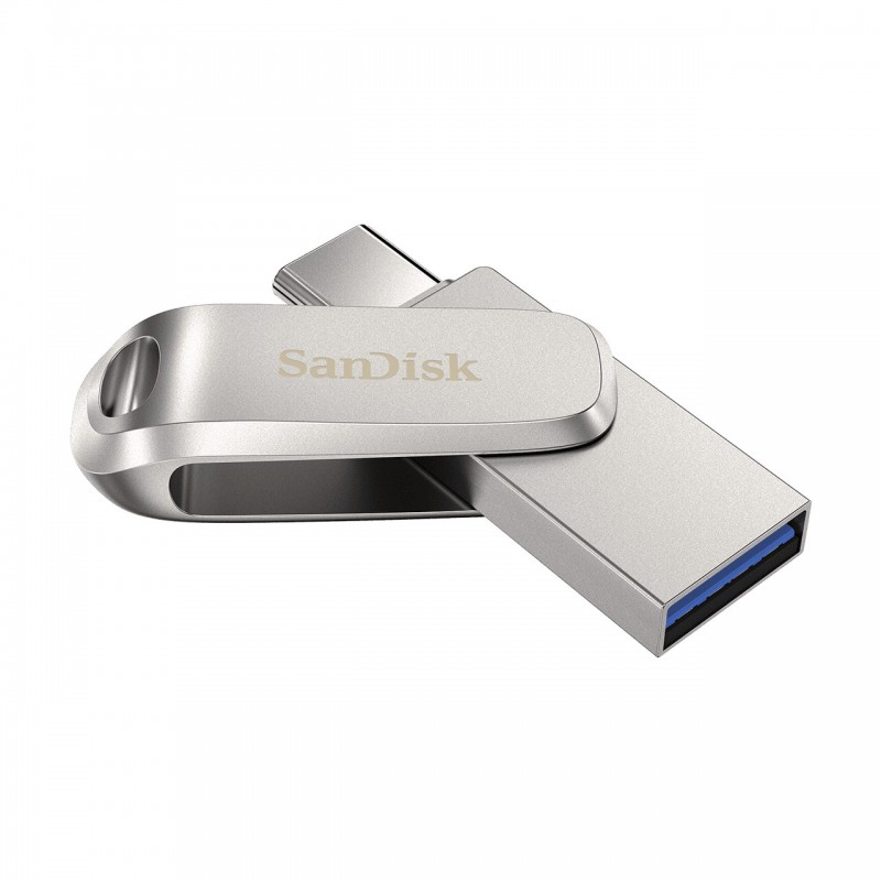 SanDisk Ultra Dual Drive Luxe lecteur USB flash 64 Go USB Type-A USB Type-C 3.2 Gen 1 (3.1 Gen 1) Acier inoxydable