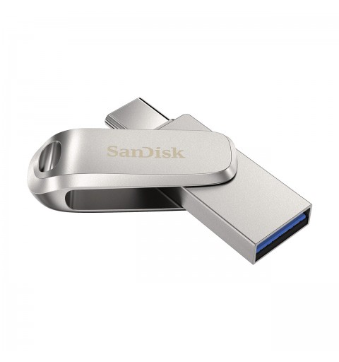SanDisk Ultra Dual Drive Luxe lecteur USB flash 64 Go USB Type-A USB Type-C 3.2 Gen 1 (3.1 Gen 1) Acier inoxydable