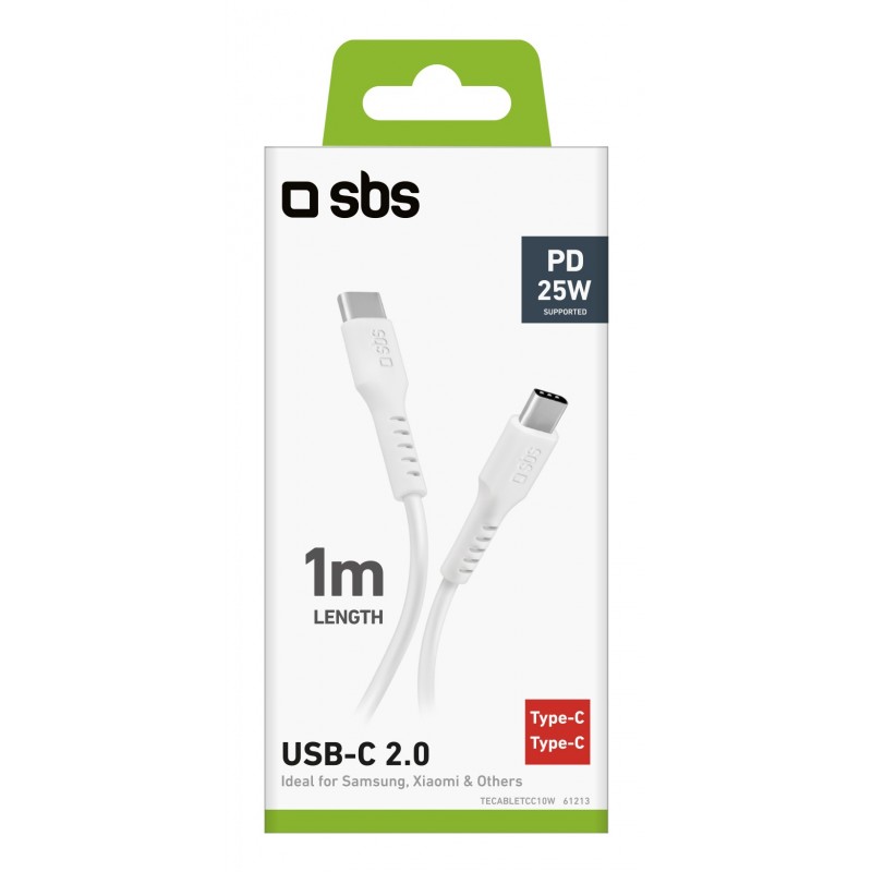 SBS TECABLETCC10W USB cable USB 2.0 1 m USB C White