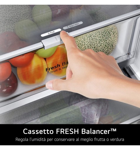 LG GBV7280BEV Frigorifero combinato, Classe B, 387L, Fresh Converter, Porte piatte, Nero