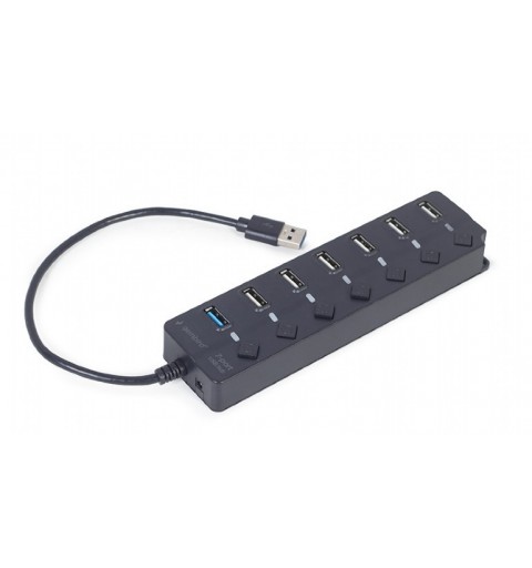 Gembird UHB-U3P1U2P6P-01 interface hub USB 3.2 Gen 2 (3.1 Gen 2) Type-A 5000 Mbit s Black