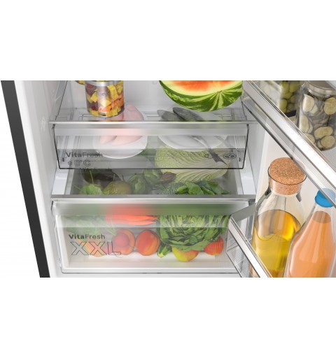 Bosch Serie 4 KGN39VXDT Frigorifero combinato da libera installazione 203 x 60 cm Acciaio nero anti-impronta Classe D