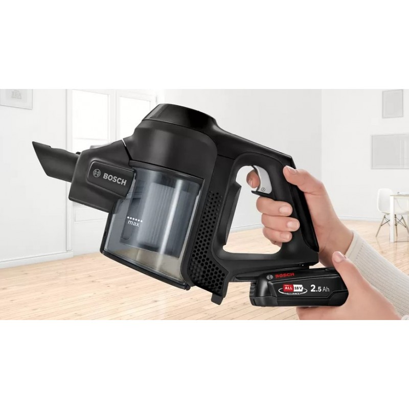 Bosch Serie 6 BBS611BSC stick vacuum electric broom 2-in-1 stick vacuum Battery Dry Bagless Black 2.5 Ah