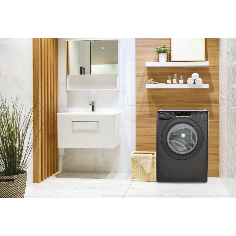 Candy Ultra Hygiene HE1584TWMBB6-S washing machine Front-load 8 kg 1500 RPM Black