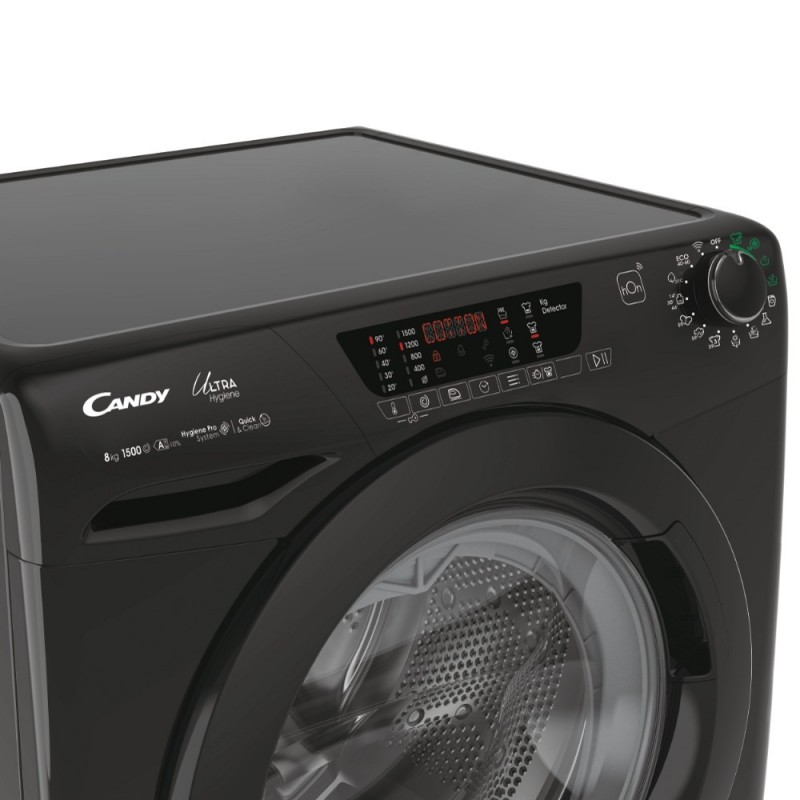 Candy Ultra Hygiene HE1584TWMBB6-S Waschmaschine Frontlader 8 kg 1500 RPM Schwarz