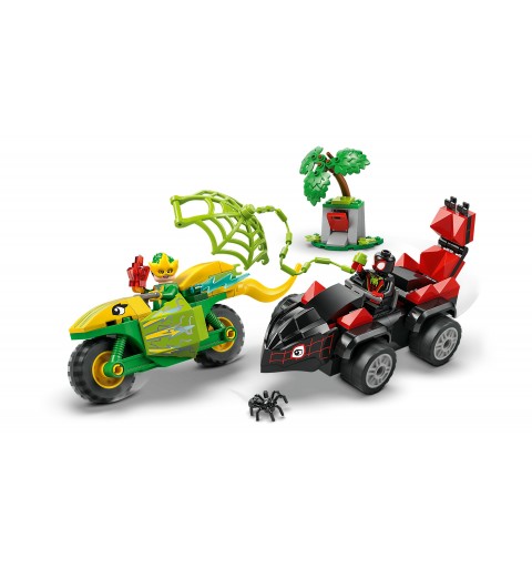 LEGO Course-poursuite entre Spin et Electro en dino-véhicules