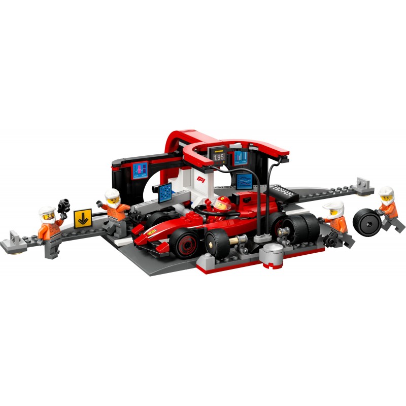 LEGO Parada en Boxes de F1® y Equipo de Mecánicos con Coche Ferrari