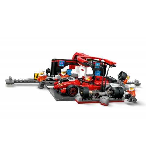 LEGO Parada en Boxes de F1® y Equipo de Mecánicos con Coche Ferrari