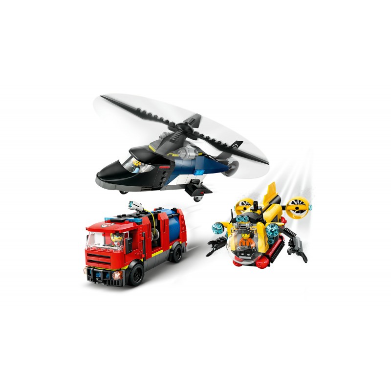 LEGO Remix Helicóptero, Camión de Bomberos y Submarino