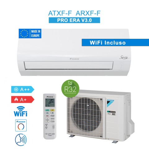 Daikin ATXF25F ARXF25F Air Conditioner 9000Btu 2.5KW WiFi Siesta Pro Era V3.0 A++/A+ Inverter R32 White