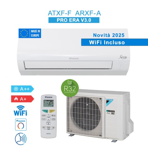 Daikin ATXF71F ARXF71A9 Condizionatore Climatizzatore 24000Btu 7.1KW WiFi Siesta Pro Era V3.0 Novità 2025 Classe A Inverter R32
