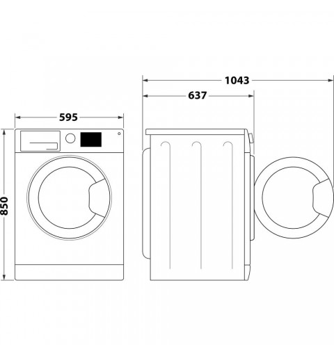 Hotpoint NFR79W IT machine à laver Charge avant 9 kg 1400 tr min Blanc