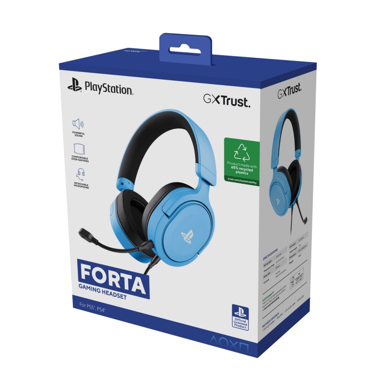 Trust GXT 498B Forta Kopfhörer Kabelgebunden Kopfband Gaming Blau