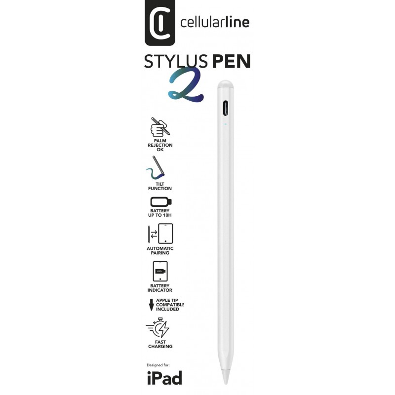 Cellularline Stylus Pen Pennino per iPad con aggancio magnetico e sensibilità all'inclinazione