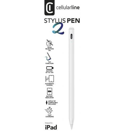 Cellularline Stylus Pen Pennino per iPad con aggancio magnetico e sensibilità all'inclinazione
