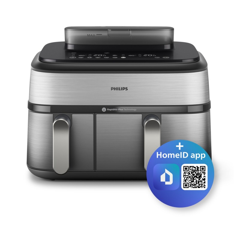 Philips 5000 series NA555 00 freidora Doble 9 L Independiente 2750 W Freidora de aire caliente Plata