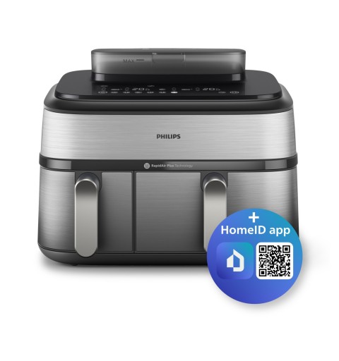 Philips 5000 series NA555 00 freidora Doble 9 L Independiente 2750 W Freidora de aire caliente Plata