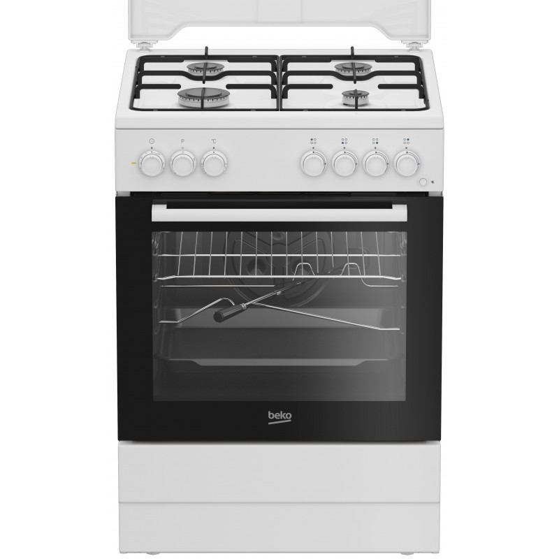 Beko Forno Elettrico Statico con Grill Elettrico e Timer,coperchio in metallo, ventilazione tangenziale, Classe A, Bianco