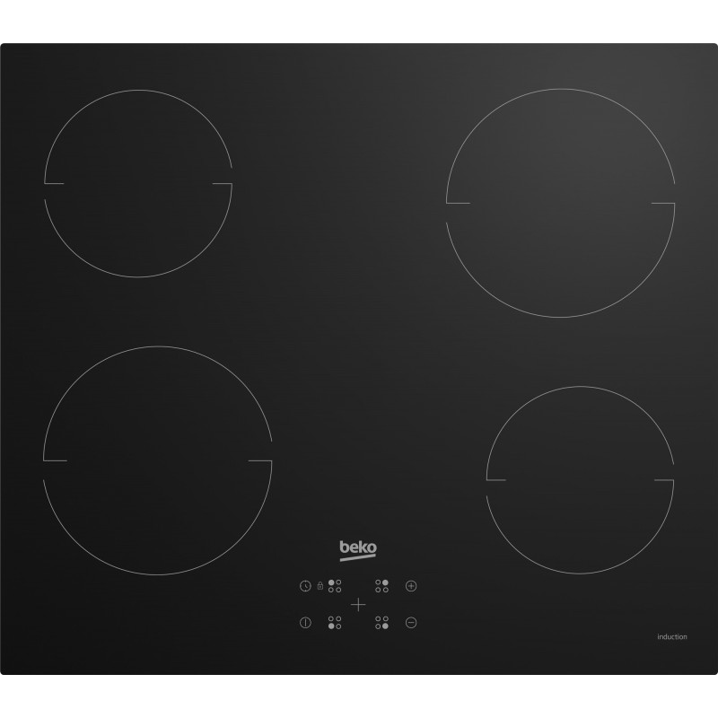 Beko HII64401QT Schwarz Integriert 60 cm Zonen-Induktionskochfeld 4 Zone(n)