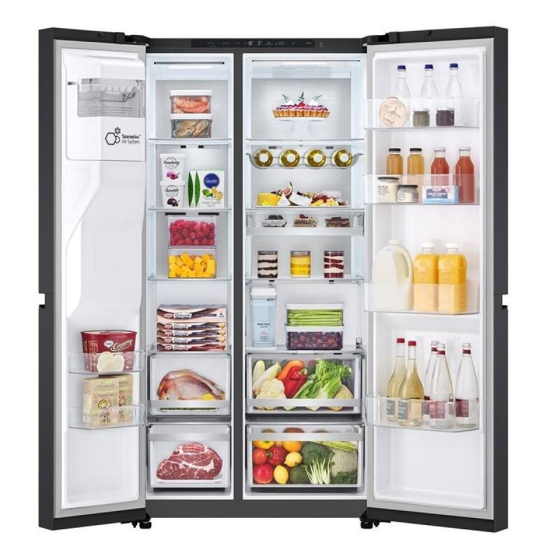 LG GSLE91EVAC side-by-side refrigerator Freestanding 628 L C Black