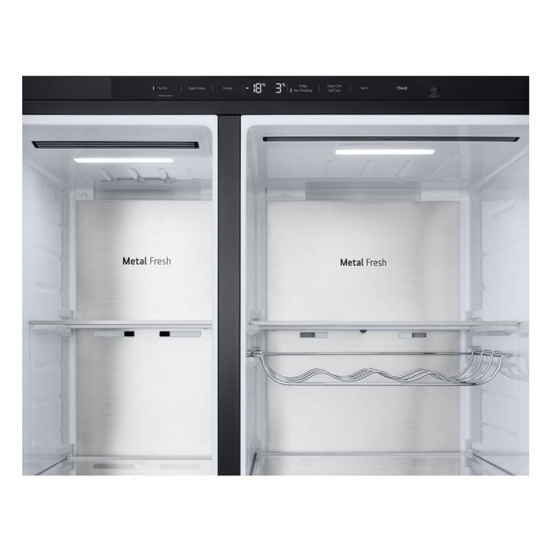 LG GSLE91EVAC side-by-side refrigerator Freestanding 628 L C Black