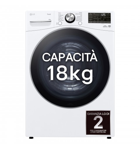 LG RH18U8AVCW tumble dryer Freestanding Front-load 18 kg A+++ White