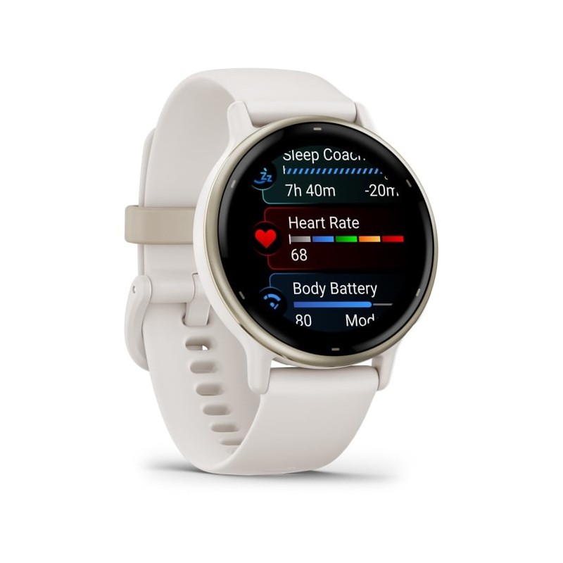 Garmin Vivoactive 5 3,05 cm (1.2") AMOLED Digitale 390 x 390 Pixel Touch screen Bianco Wi-Fi GPS (satellitare)