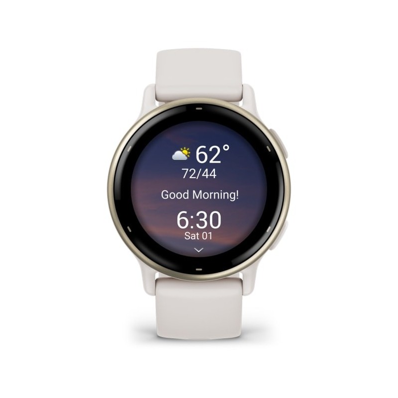 Garmin Vivoactive 5 3,05 cm (1.2") AMOLED Digitale 390 x 390 Pixel Touch screen Bianco Wi-Fi GPS (satellitare)