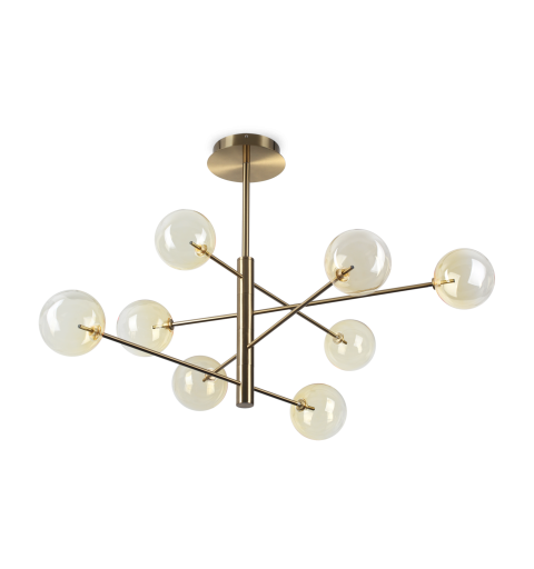 Ideal Lux EQUINOXE SP8 AMBRA SFUMATO Mod. 345420 Lampada A Sospensione 8 Luci