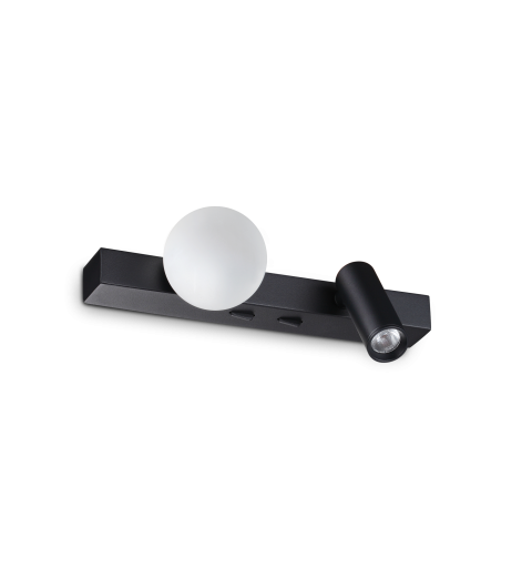Ideal Lux PING PONG AP NERO Mod. 336664 Lampada Da Parete 2 Luci
