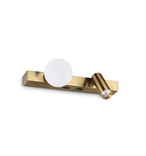 Ideal Lux PING PONG AP OTTONE Mod. 336671 Lampada Da Parete 2 Luci
