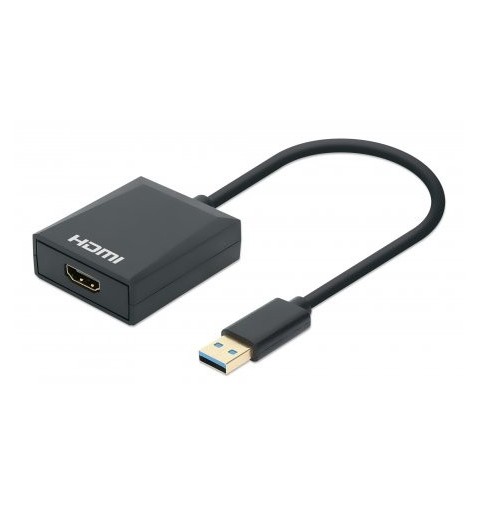 Manhattan 153690 laptop-dockingstation & portreplikator Kabelgebunden USB 3.2 Gen 1 (3.1 Gen 1) Type-A Schwarz