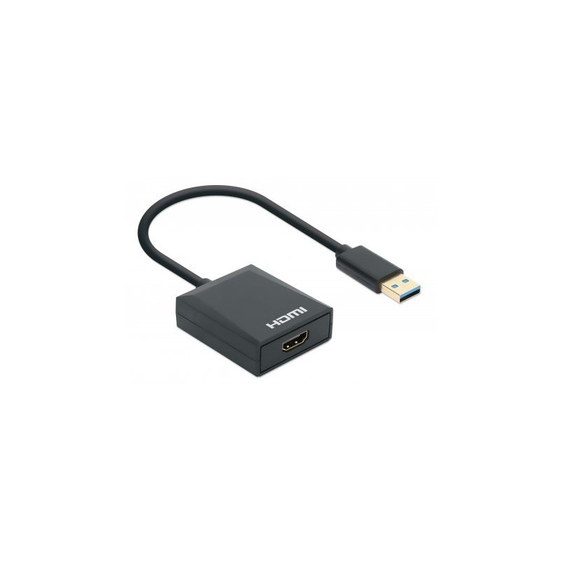 Manhattan 153690 laptop-dockingstation & portreplikator Kabelgebunden USB 3.2 Gen 1 (3.1 Gen 1) Type-A Schwarz