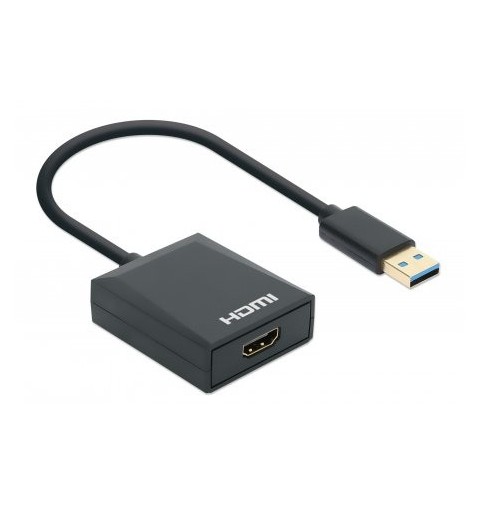 Manhattan 153690 laptop-dockingstation & portreplikator Kabelgebunden USB 3.2 Gen 1 (3.1 Gen 1) Type-A Schwarz