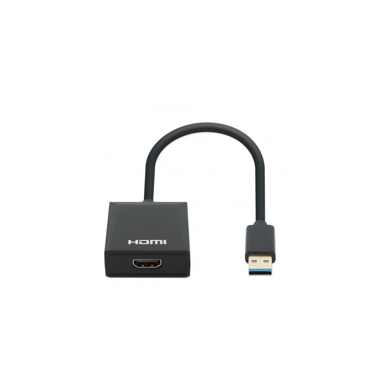 Manhattan 153690 laptop-dockingstation & portreplikator Kabelgebunden USB 3.2 Gen 1 (3.1 Gen 1) Type-A Schwarz