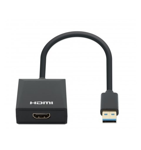 Manhattan 153690 laptop-dockingstation & portreplikator Kabelgebunden USB 3.2 Gen 1 (3.1 Gen 1) Type-A Schwarz