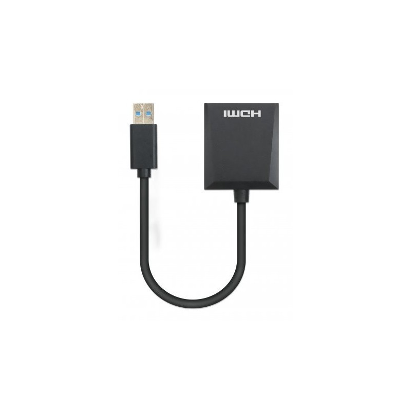 Manhattan 153690 laptop-dockingstation & portreplikator Kabelgebunden USB 3.2 Gen 1 (3.1 Gen 1) Type-A Schwarz