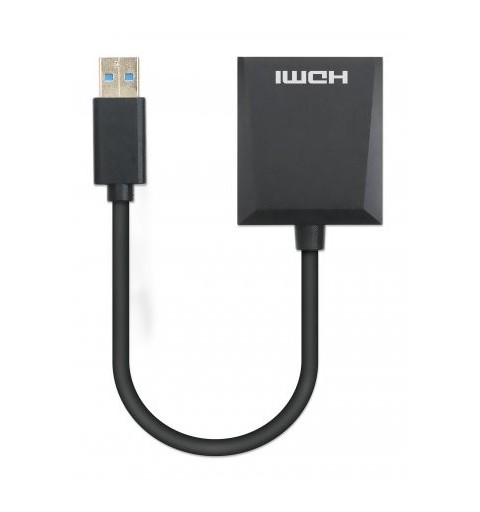 Manhattan 153690 laptop-dockingstation & portreplikator Kabelgebunden USB 3.2 Gen 1 (3.1 Gen 1) Type-A Schwarz