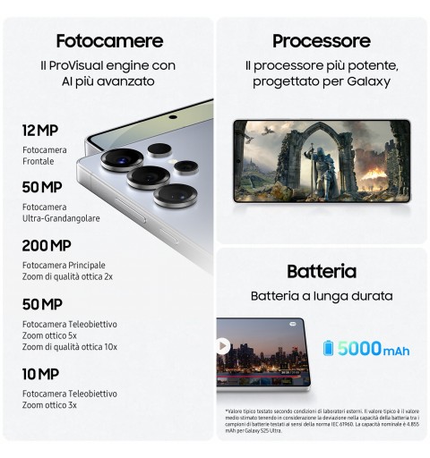 Samsung Galaxy S25 Ultra 17.5 cm (6.9") Dual SIM Android 15 5G USB Type-C 12 GB 256 GB 5000 mAh Black, Titanium